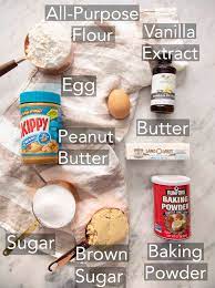ingredients for Peanut Butter Cookies recipe