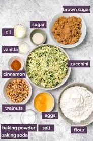 ingredients for Zucchini Bread Recipe