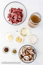 ingredients for Beef Stroganoff Recipe